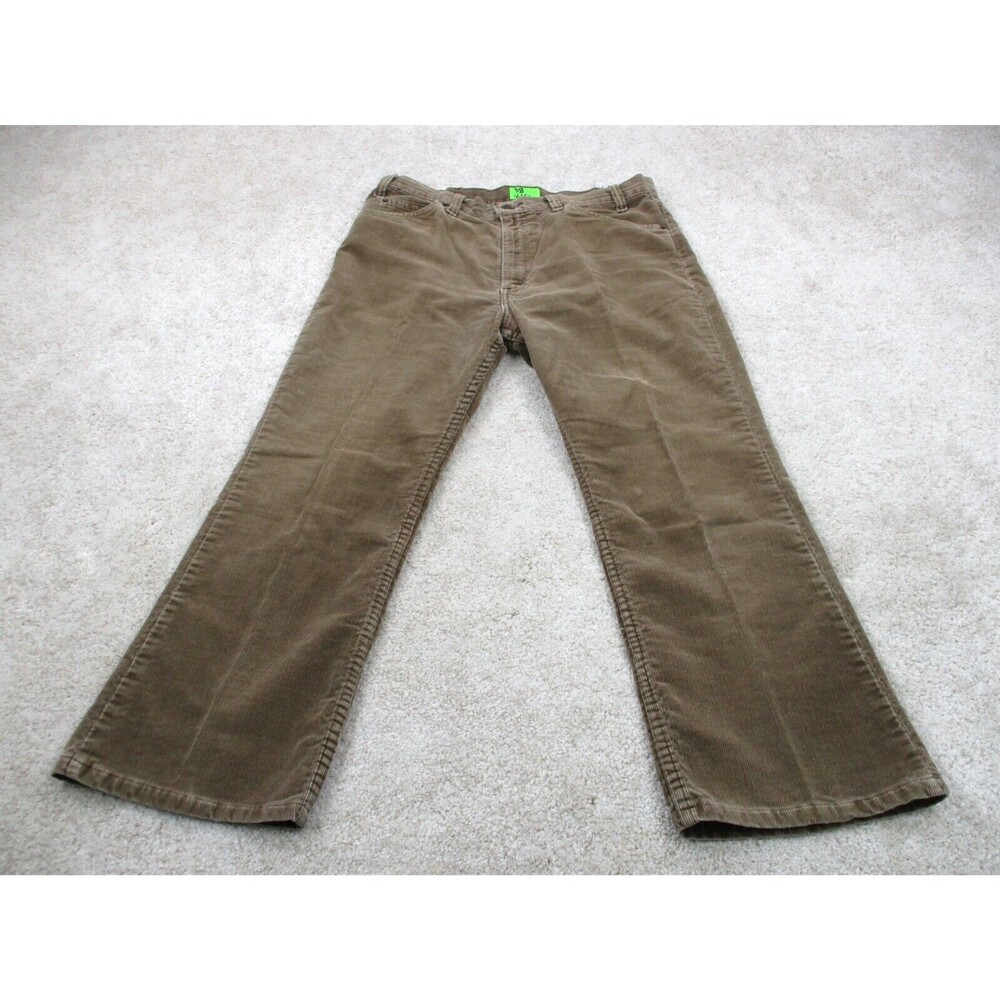 VINTAGE Levis Jeans Men 33x25 Brown White Tab Corduroy Bootcut Western 80s USA - Picture 2 of 14